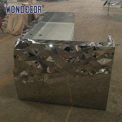 Modern Design 110cm Hotel Front Desk Metal Stainless Steel Geometric Triangle