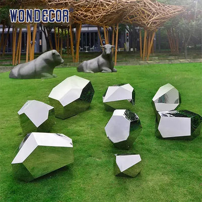 Geometry Cobble Stainless Steel Garden Sculptures 3 Dimensional
