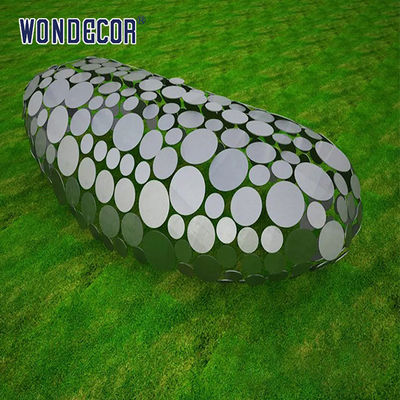 Decoration Circular Panel Ss Sculpture Cobblestone For Splicing Light Show