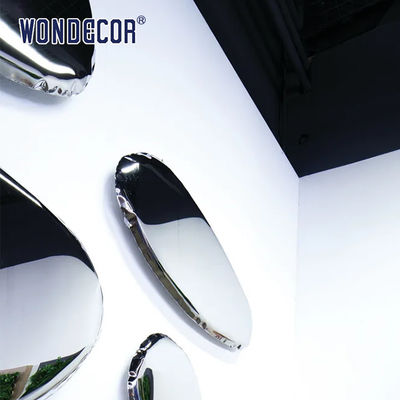 Cobblestone Metal Wall Art Sculpture Mirror Stainless Steel Decoration For Indoor