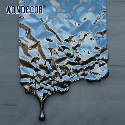 Indoor Metal Wall Art Sculpture Flowing Water Droplets Water Ripple Plate Stainless