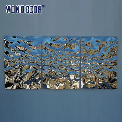 Indoor Metal Wall Art Sculpture Flowing Water Droplets Water Ripple Plate Stainless