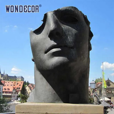 Decoration 3d Large Bronze Sculpture Art Abstract Face Elegantly Crafted
