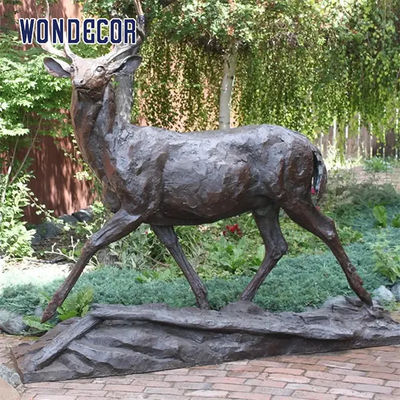 Real Size 3d Bronze Deer Sculpture Smooth Texture