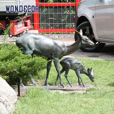 Real Size 3d Bronze Deer Sculpture Smooth Texture