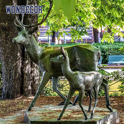 Real Size 3d Bronze Deer Sculpture Smooth Texture