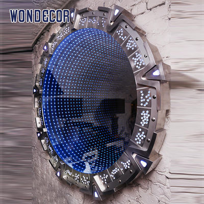Customized Metal Wall Art Sculpture Modern Lighting Circular Stainless Steel Decoration