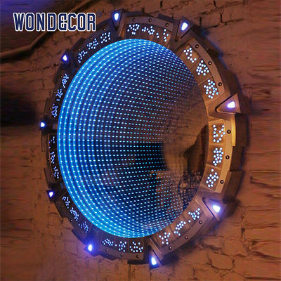 Customized Metal Wall Art Sculpture Modern Lighting Circular Stainless Steel Decoration