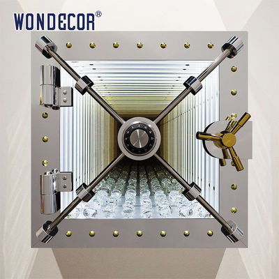 Mirror Stainless Steel Wall Sculpture Customized Led Lighting Square Geometric Decoration