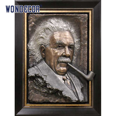 Interior Einstein Decorative Metal Wall Sculpture Bronze