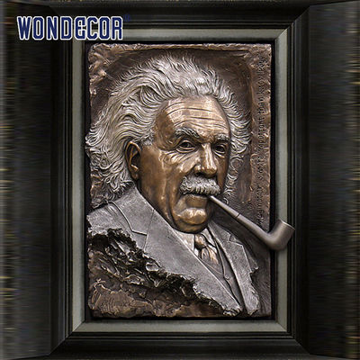 Interior Einstein Decorative Metal Wall Sculpture Bronze