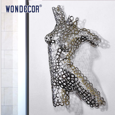 Circular Splicing Female Torso Stainless Steel Abstract Sculpture Wall Decoration