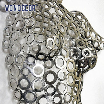 Circular Splicing Female Torso Stainless Steel Abstract Sculpture Wall Decoration