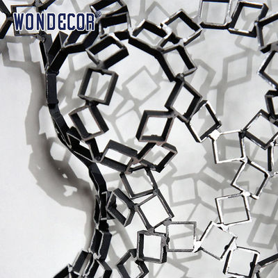 Square Splicing Abstract Stainless Steel Sculpture Female Torso Wall Decoration