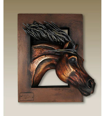 Horsehead Abstract Metal Wall Sculpture Copper Indoor Decoration