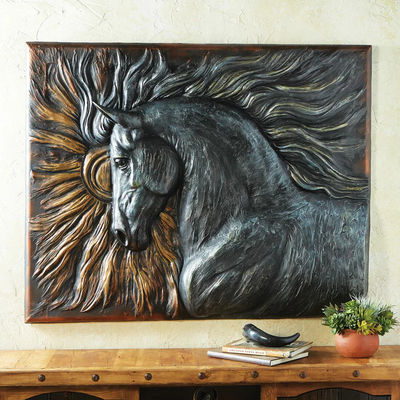 High Durability Metal Wall Art Sculpture Interior Large Bronze Horse Decoration