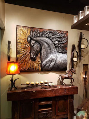 High Durability Metal Wall Art Sculpture Interior Large Bronze Horse Decoration
