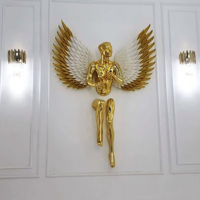 Large Art Weather-Tough Metal Wall Art Sculpture Decoration Stainless Steel Angel