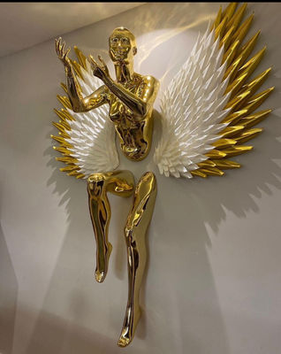 Large Art Weather-Tough Metal Wall Art Sculpture Decoration Stainless Steel Angel