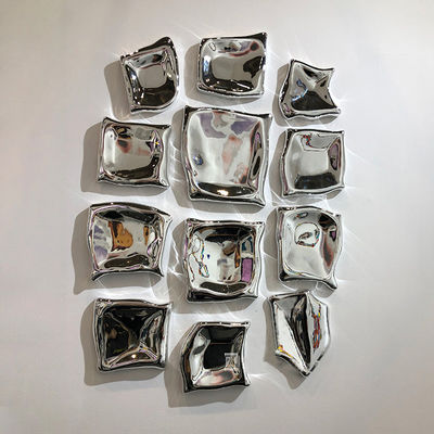 Geometric Block Abstract Stainless Steel Sculpture Wall Decoration 3D