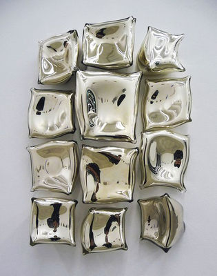 Geometric Block Abstract Stainless Steel Sculpture Wall Decoration 3D