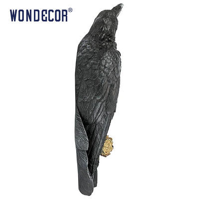 Weatherproof Crow Bird Metal Wall Art Smooth Texture