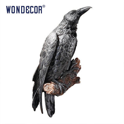 Weatherproof Crow Bird Metal Wall Art Smooth Texture