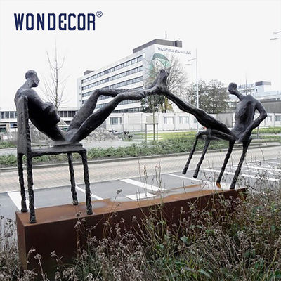 Weather Proof Bronze Garden Ornaments People Sitting And Playing Together