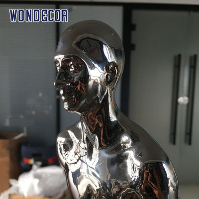Standing Person Stainless Steel Garden Sculptures Weather Resistance