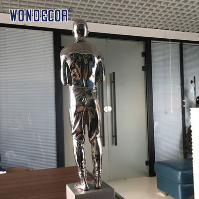 Standing Person Stainless Steel Garden Sculptures Weather Resistance