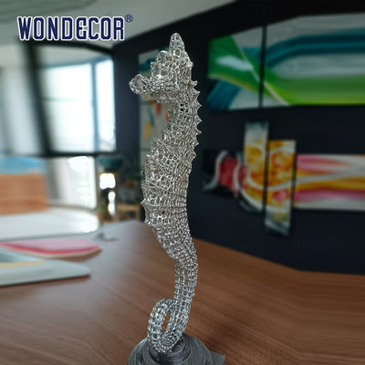 Abstract Hollow Seahorse Casting Stainless Steel Sculpture Smooth Texture