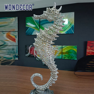 Abstract Hollow Seahorse Casting Stainless Steel Sculpture Smooth Texture