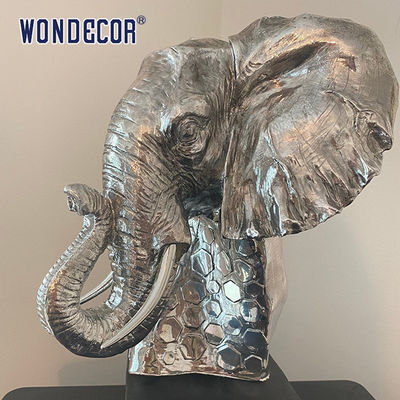 3D Elephant Head Sculpture Stainless Steel High Durability