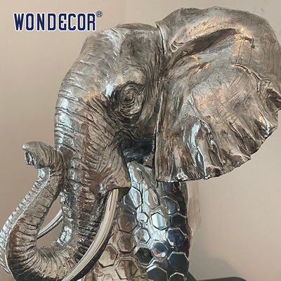 3D Elephant Head Sculpture Stainless Steel High Durability