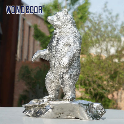 Customized Casting Stainless Steel Sculpture Metal Art Standing Bear