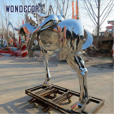 Large Abstract Stainless Steel Horse Sculpture Garden Public Art