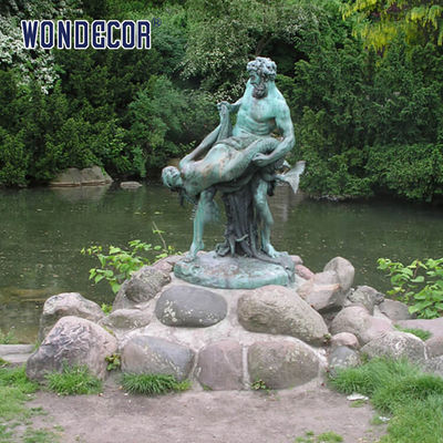 A Rare Bronze Statues Sculpture Of A Fisherman'S Catch