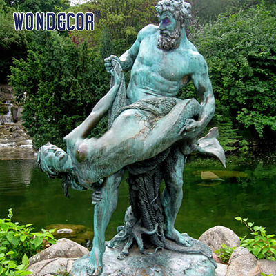 A Rare Bronze Statues Sculpture Of A Fisherman'S Catch