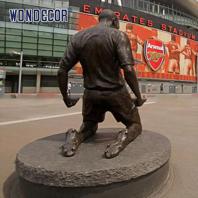 Masterfully Carved Bronze Statues Sculpture Football Players Celebrate Action