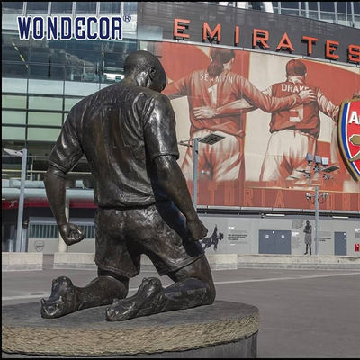 Masterfully Carved Bronze Statues Sculpture Football Players Celebrate Action