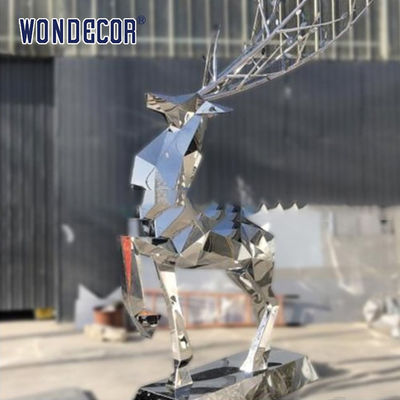 Abstract Outdoor Stainless Steel Artists Garden Geometry Sika Deer Highly Crafted