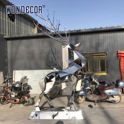 Abstract Outdoor Stainless Steel Artists Garden Geometry Sika Deer Highly Crafted