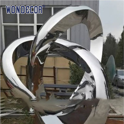 Outdoor Stainless Steel Art Sculptures Garden Abstract Twisted Ring