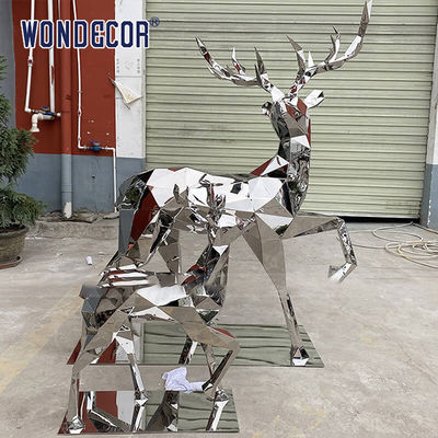 Forge Art Abstract Animal Stainless Sculpture Geometry Deer