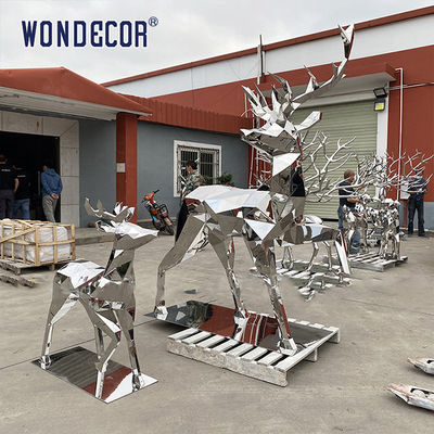 Forge Art Abstract Animal Stainless Sculpture Geometry Deer