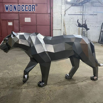 Majestic Forged Metal Sculpture Large Scale Public Art Geometric Tiger