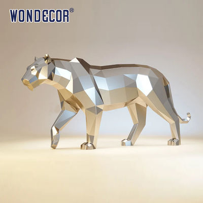 Majestic Forged Metal Sculpture Large Scale Public Art Geometric Tiger
