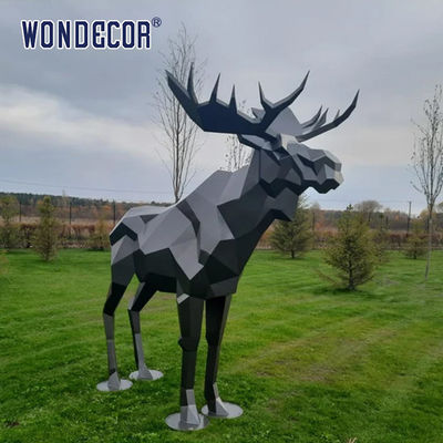Unique Outdoor Stainless Steel Sculpture Large Public Art Geometry Elk