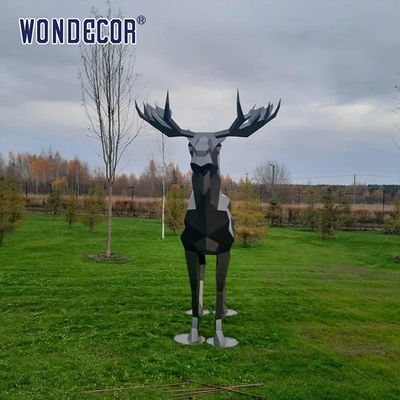 Unique Outdoor Stainless Steel Sculpture Large Public Art Geometry Elk