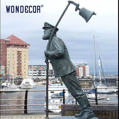 Outdoor Bronze Statues Sculpture Seaside Cast Metal Captain